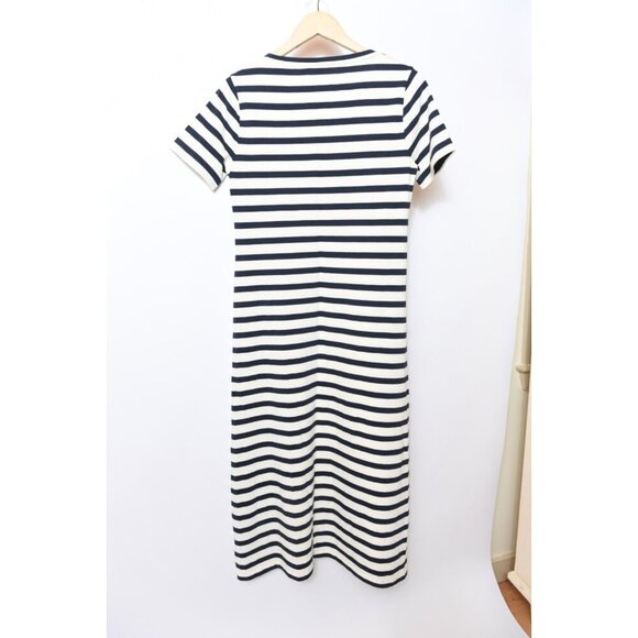 J. Crew Maxi Dress Navy White Stripe Scoop Neck Short Sleeve Size S NEW - Picture 8 of 11